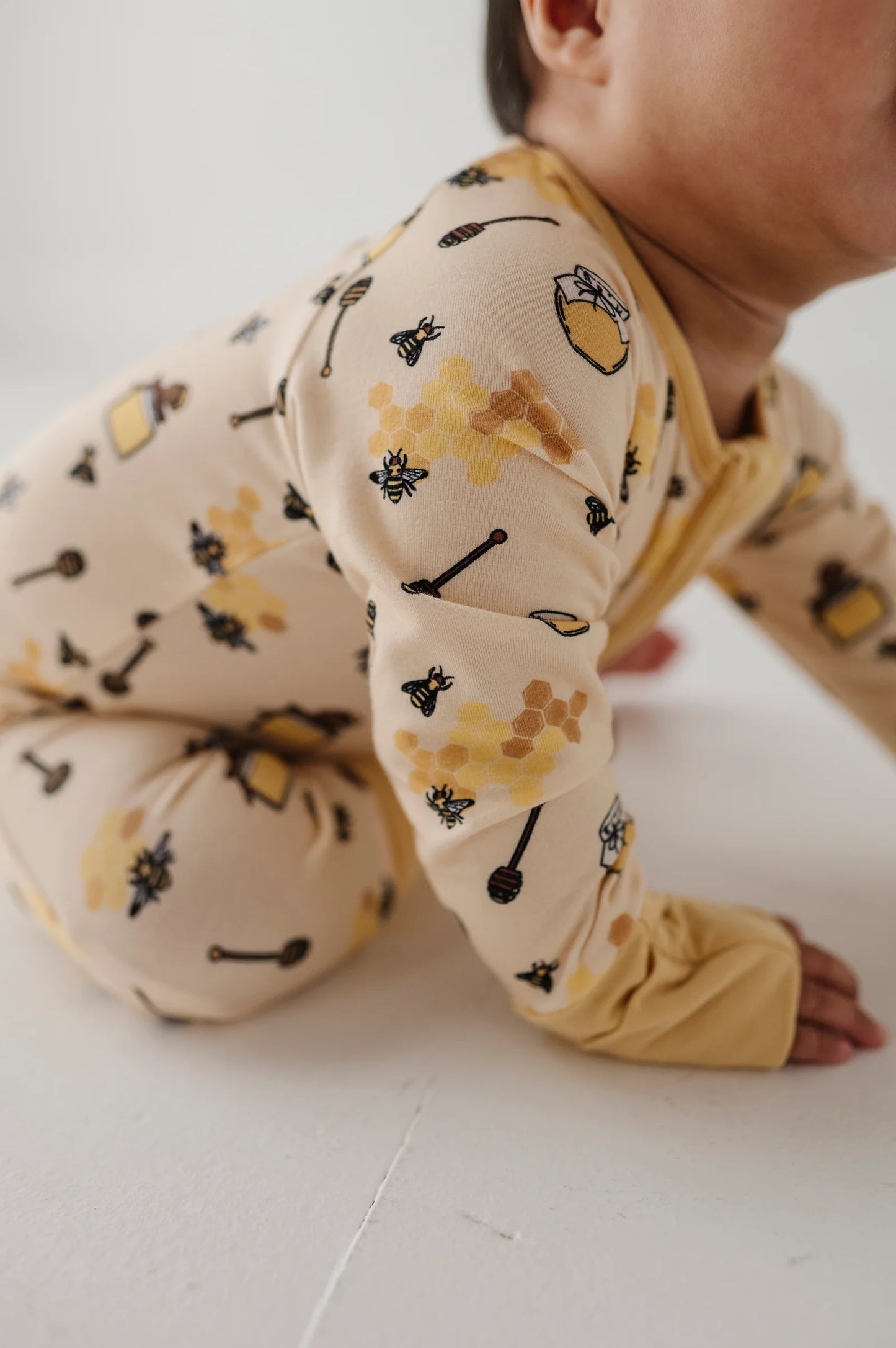 Long Sleeve Zip Romper Honey Bees