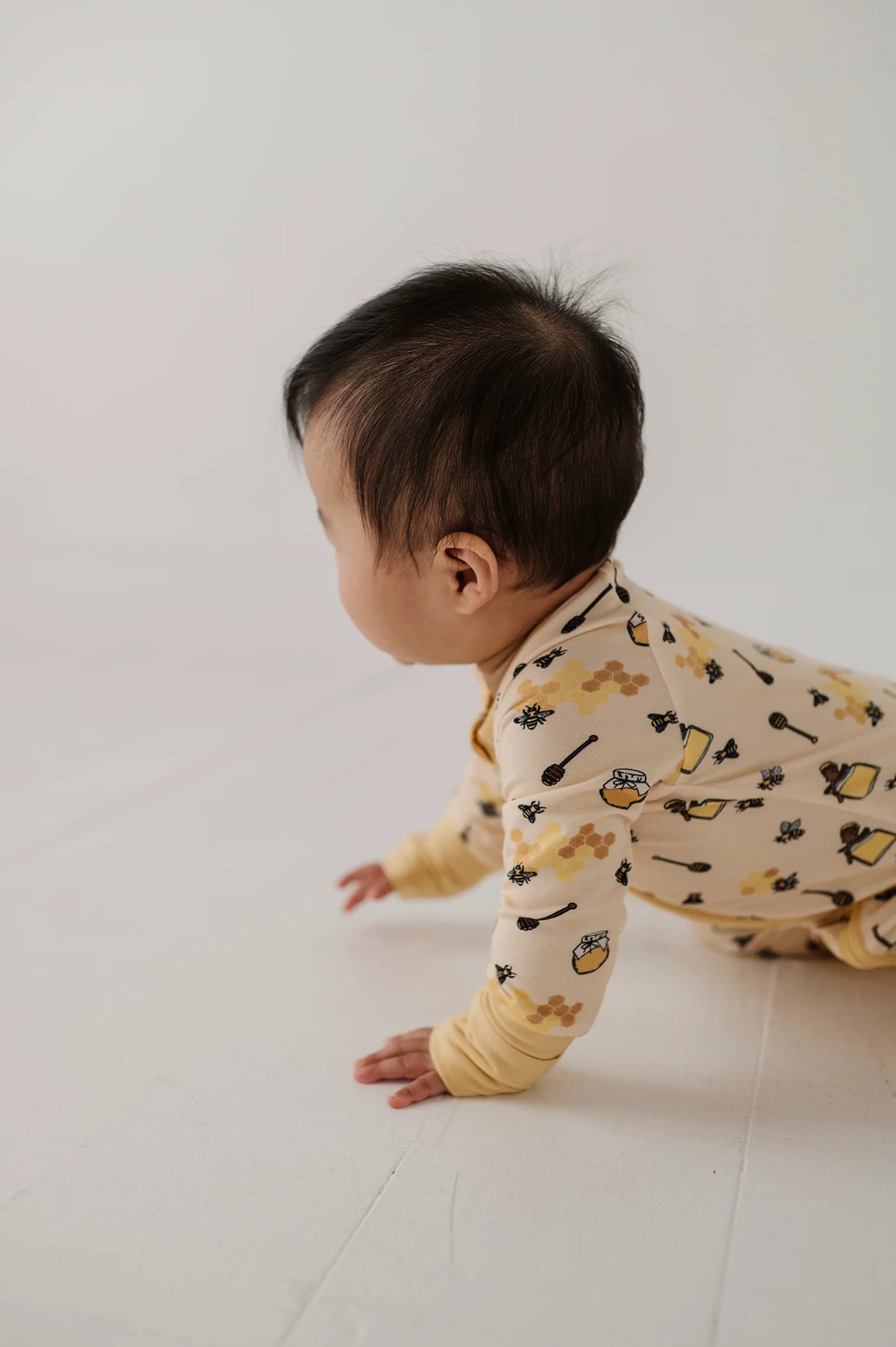 Long Sleeve Zip Romper Honey Bees