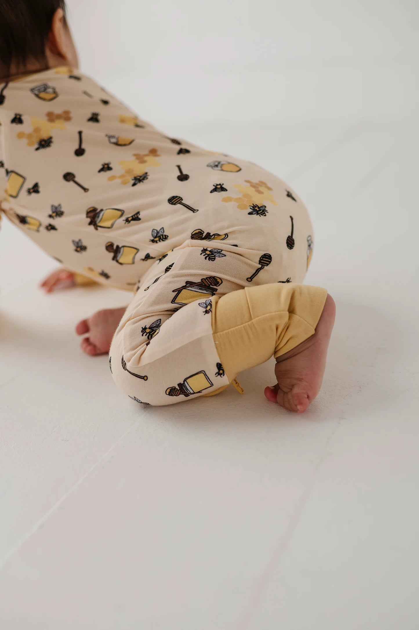 Long Sleeve Zip Romper Honey Bees