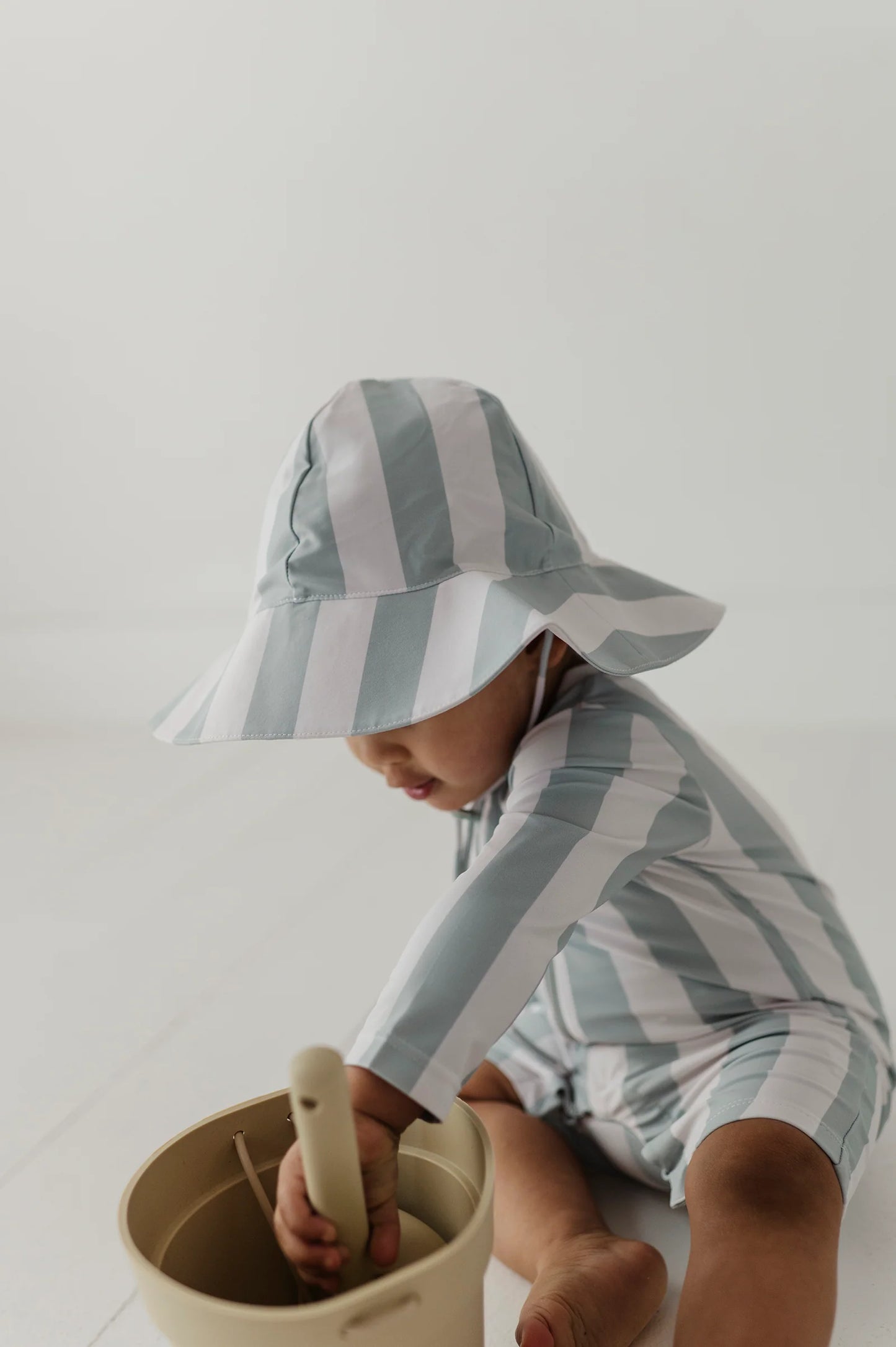 Sun Hat Aqua Stripe