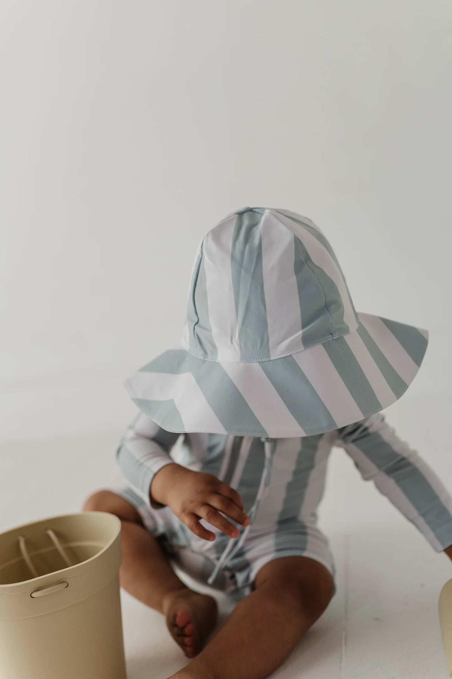 Sun Hat Aqua Stripe