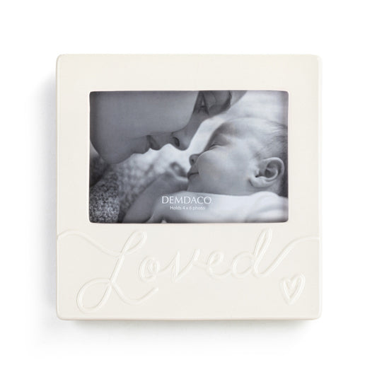Luxurious Baby Loved Cream Photo Frame - 8x8in