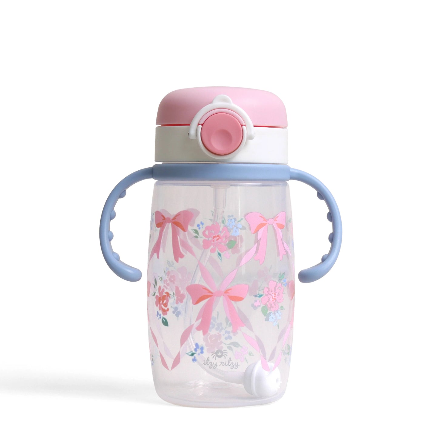 Itzy Sips™ - Straw Cup with Snap-Close Lid - Ribbons & Roses