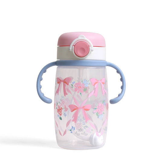 Itzy Sips™ - Straw Cup with Snap-Close Lid - Ribbons & Roses