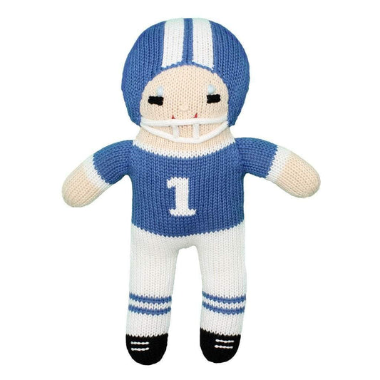 Football Player Knit Doll - Royal Blue & White