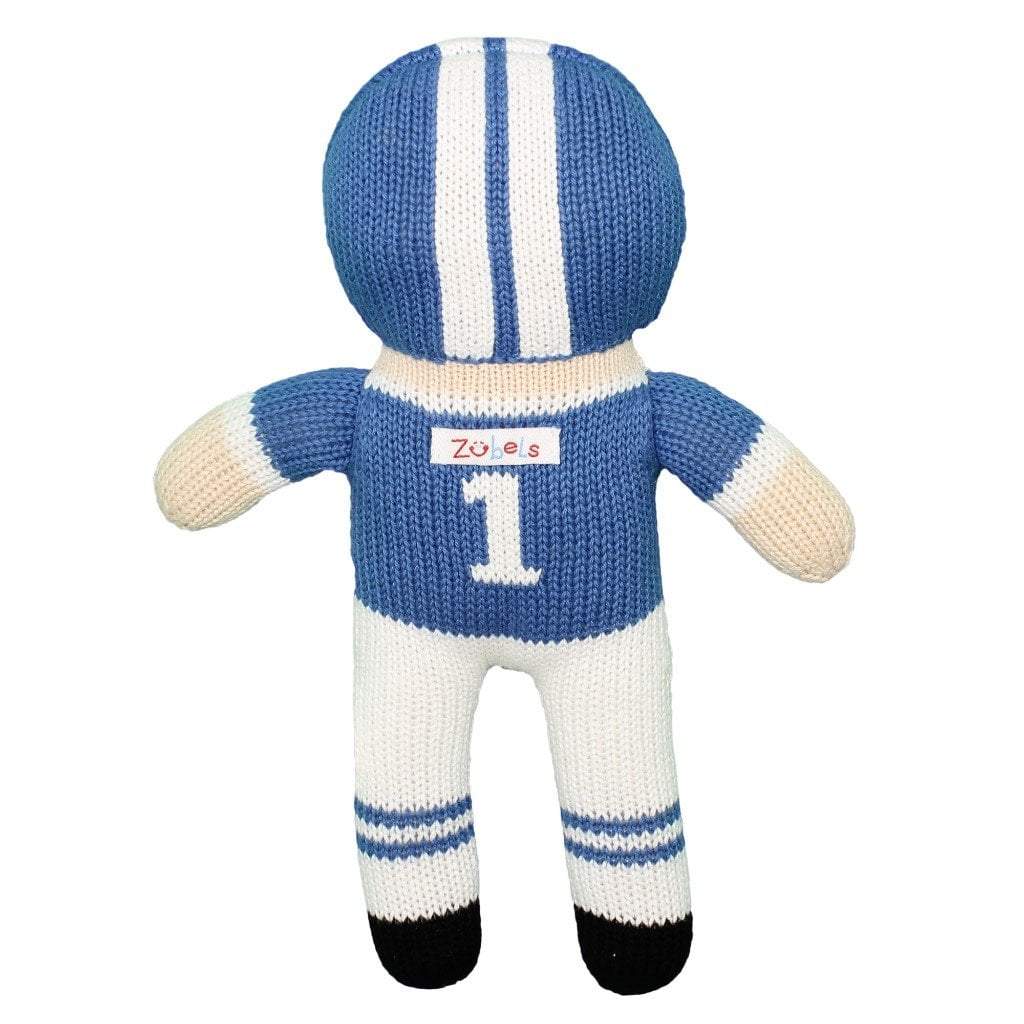 Football Player Knit Doll - Royal Blue & White