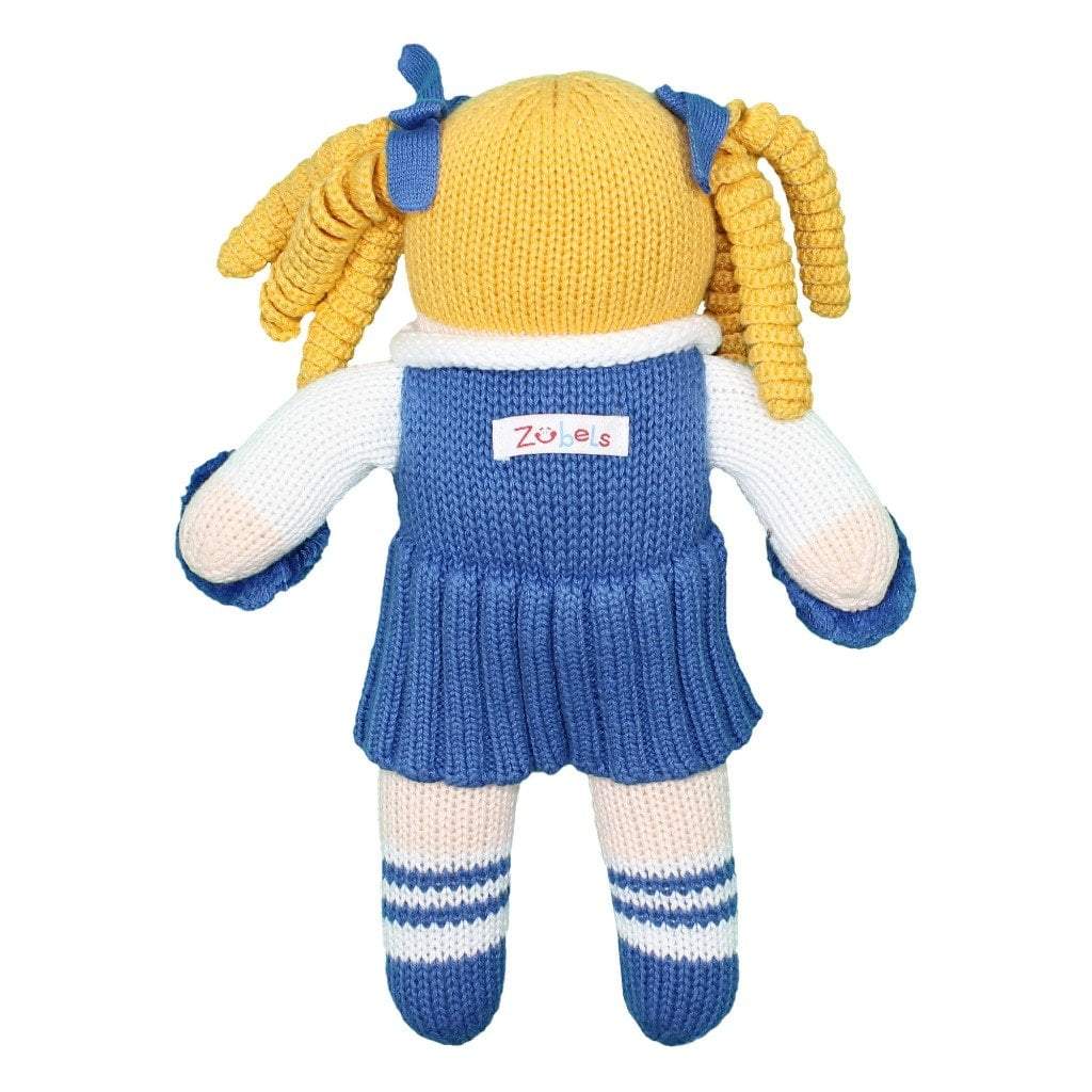 Cheerleader Knit Doll - Royal Blue & White