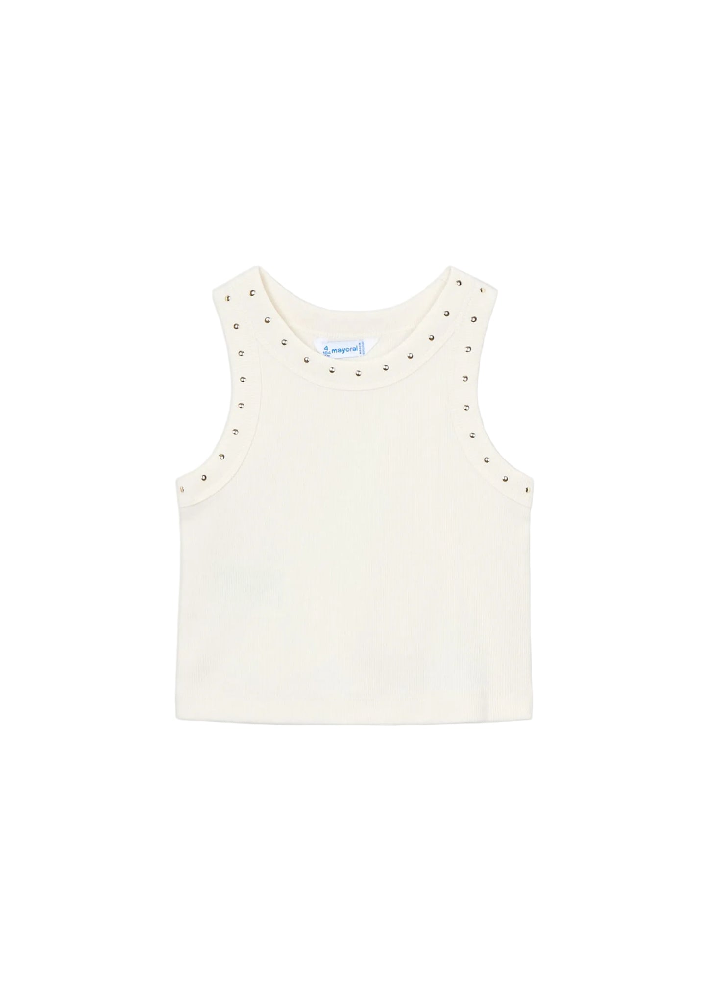 White Studded Tank Top