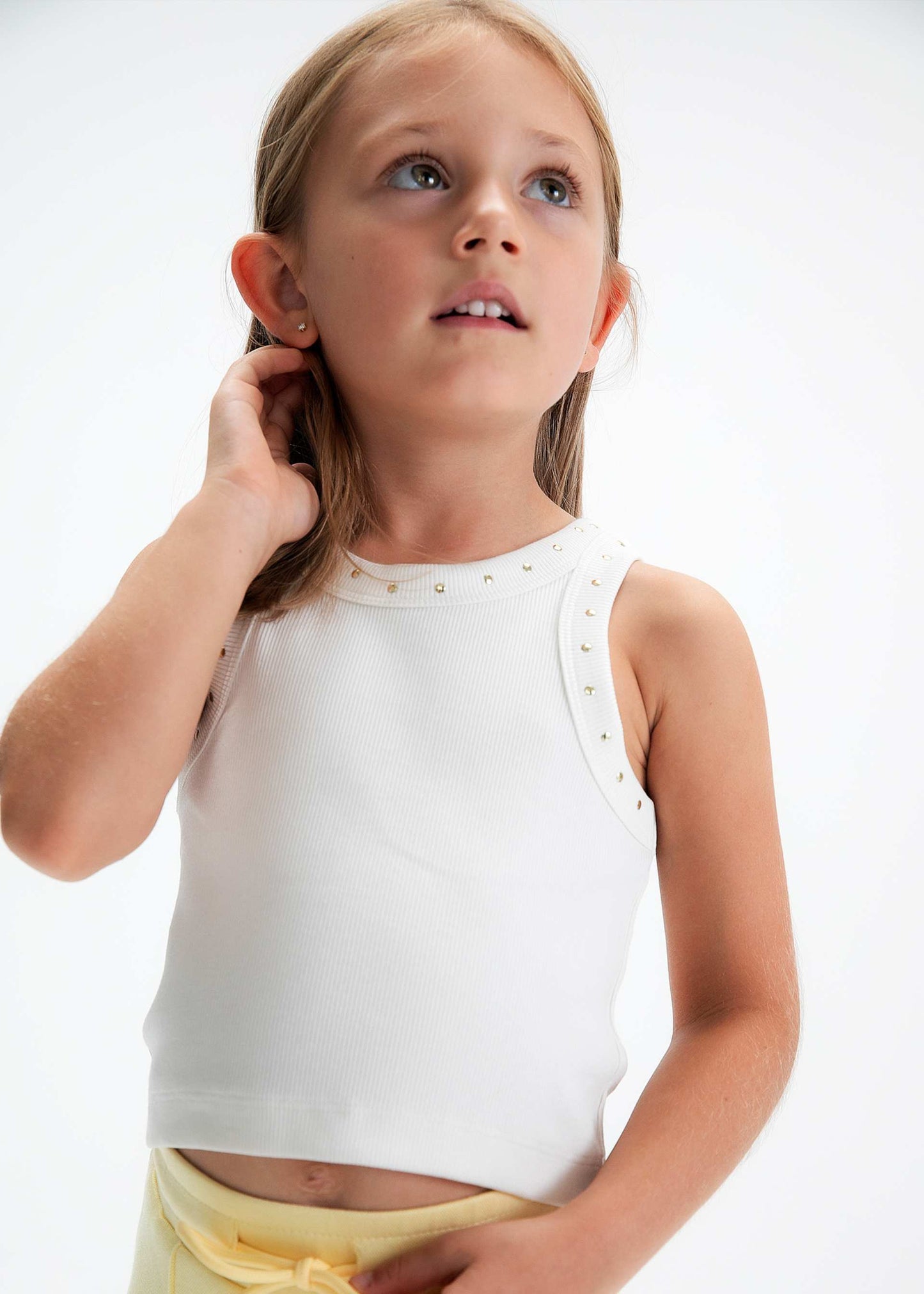 White Studded Tank Top