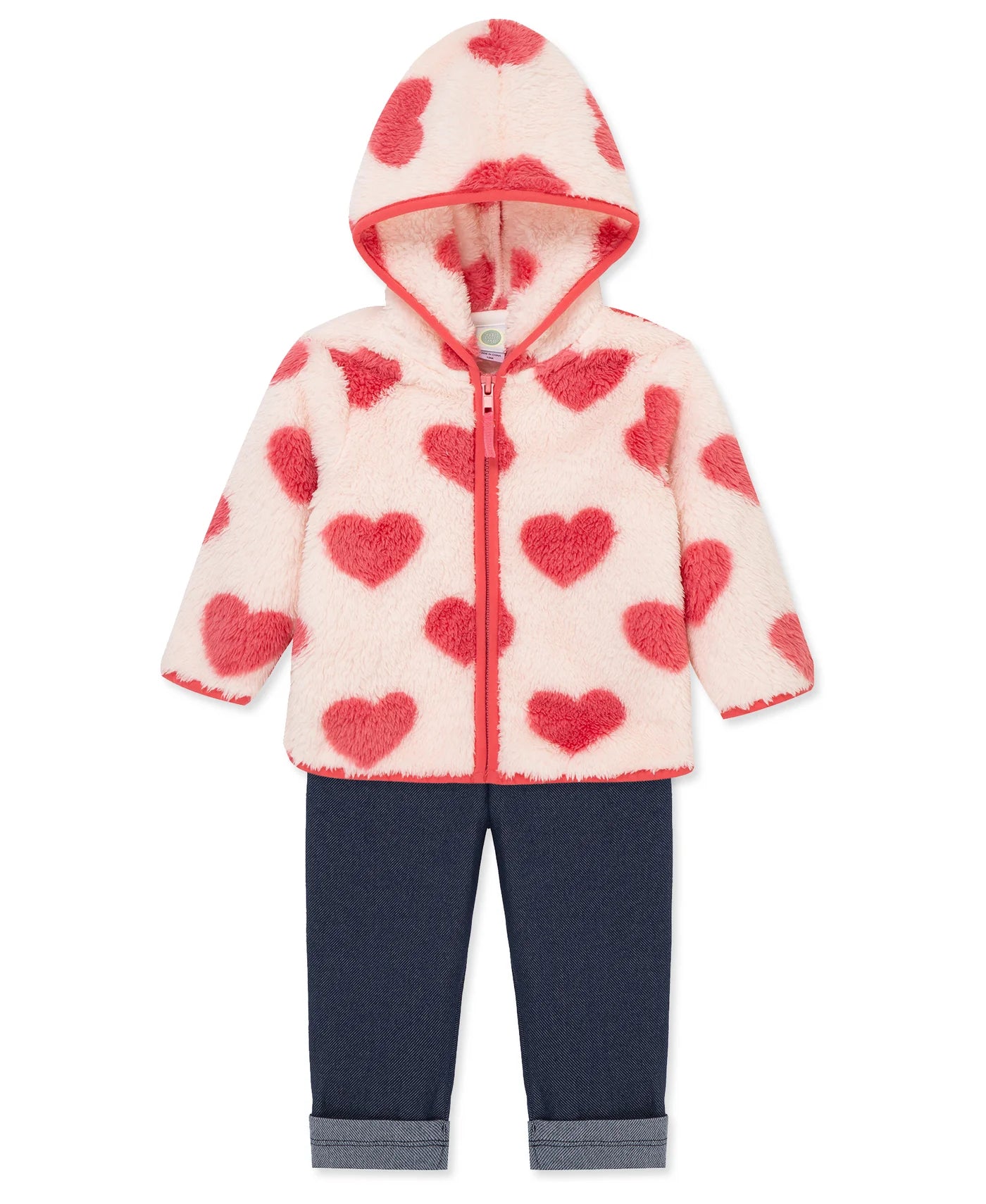 Heart 3-Piece Toddler Sherpa Jacket Set