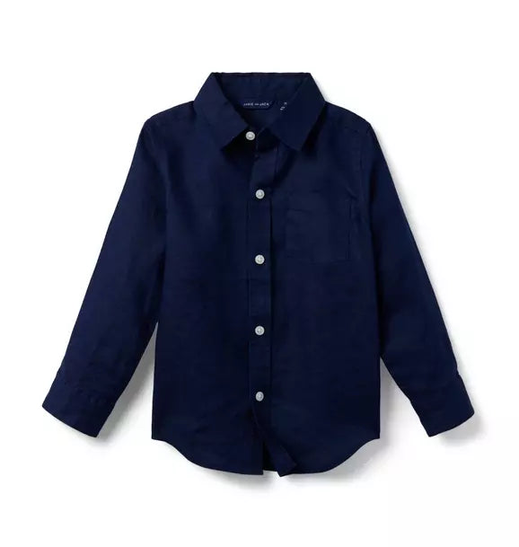 Navy Linen Shirt