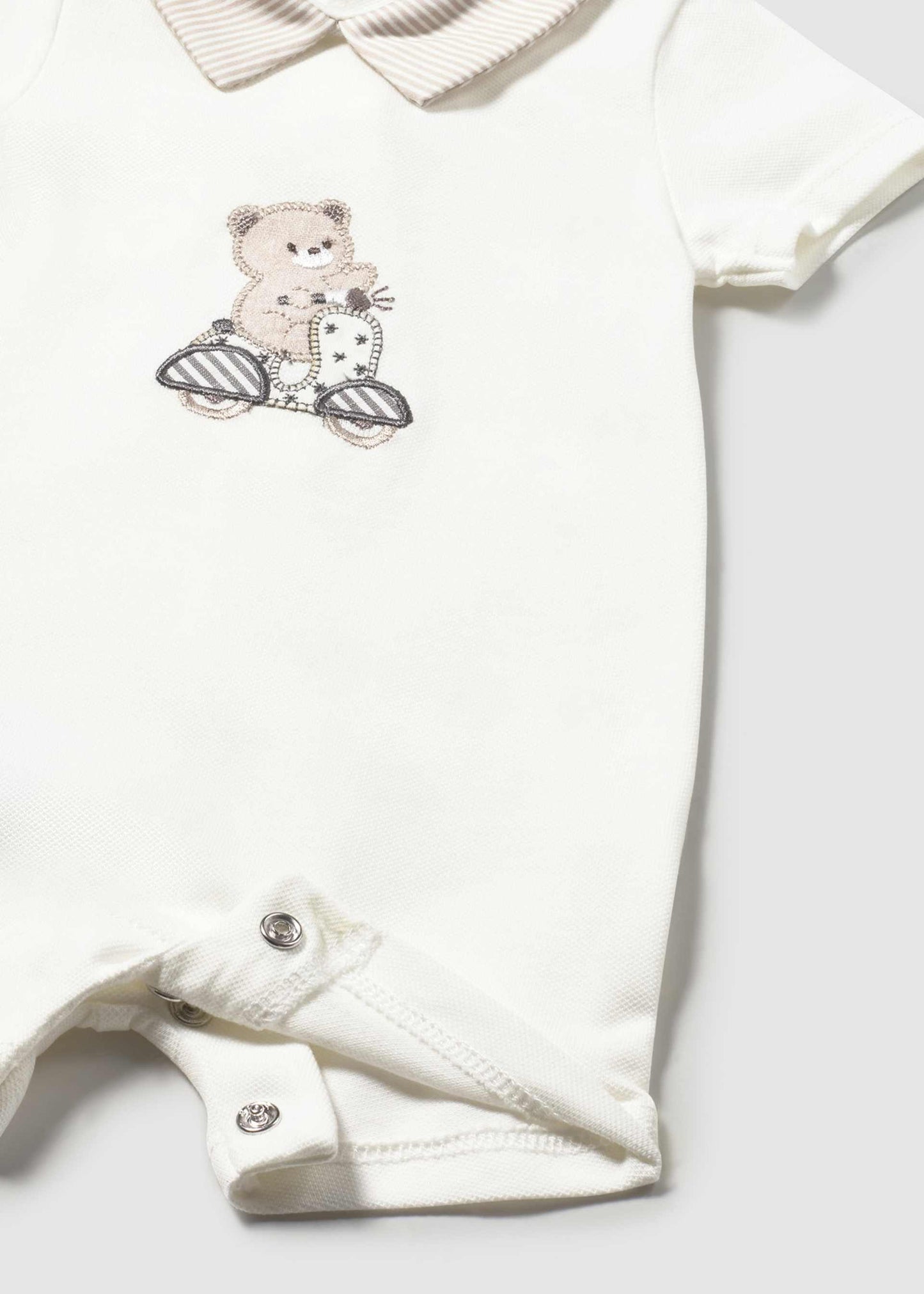 Scooter Bear Collared Romper