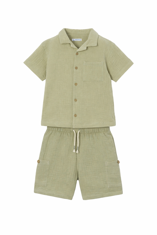 Bamboo Colored Shirt & Shorts Set