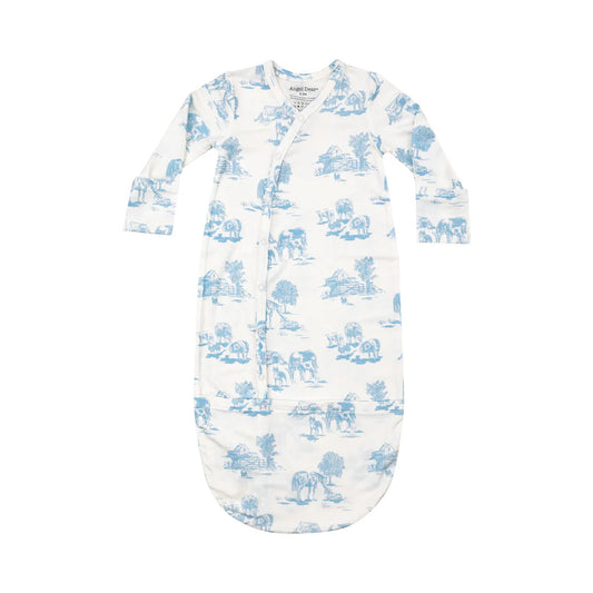 Farm Toile Blue Knotted Gown