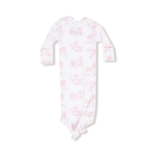 Farm Toile Pink Knotted Gown