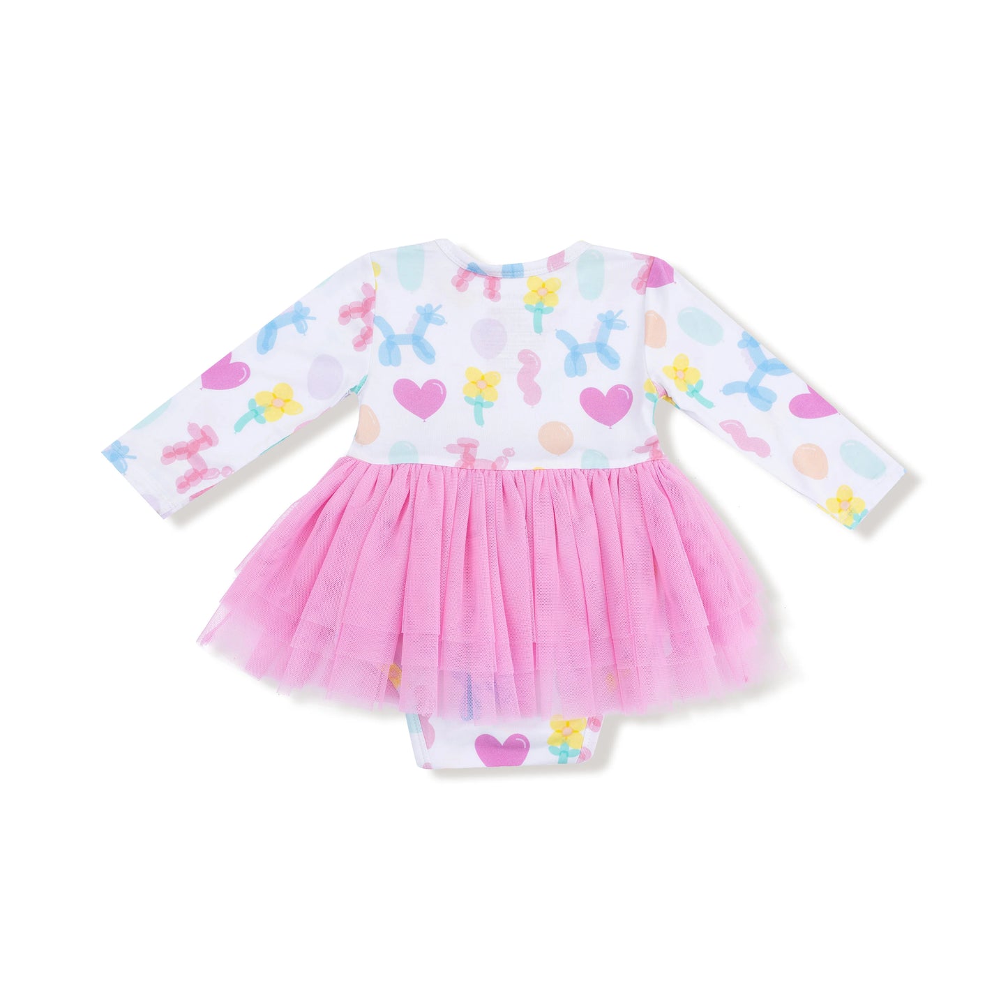 Balloon Animals Pink Long Sleeve Tutu Bodysuit