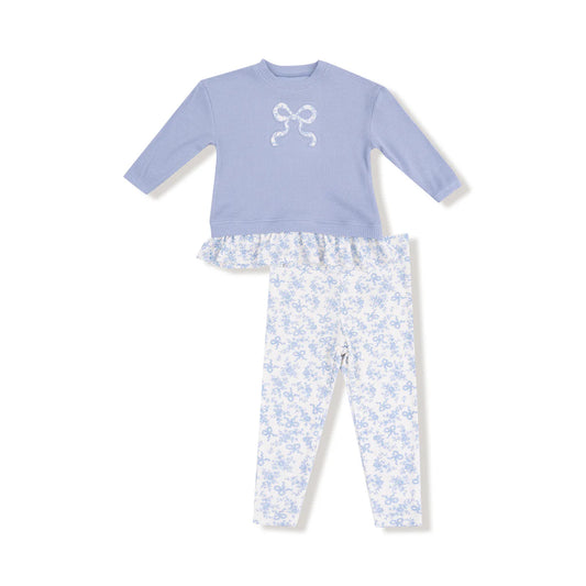 Romi Floral Waffle Pull Over 
& Rib Leggings Set