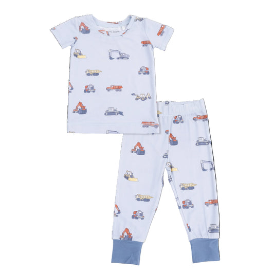 Construction Vehicles Short Sleeve Loungewear Set
