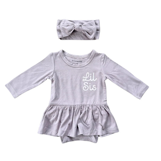 Lil Sis Bodysuit Dress & Headband Set