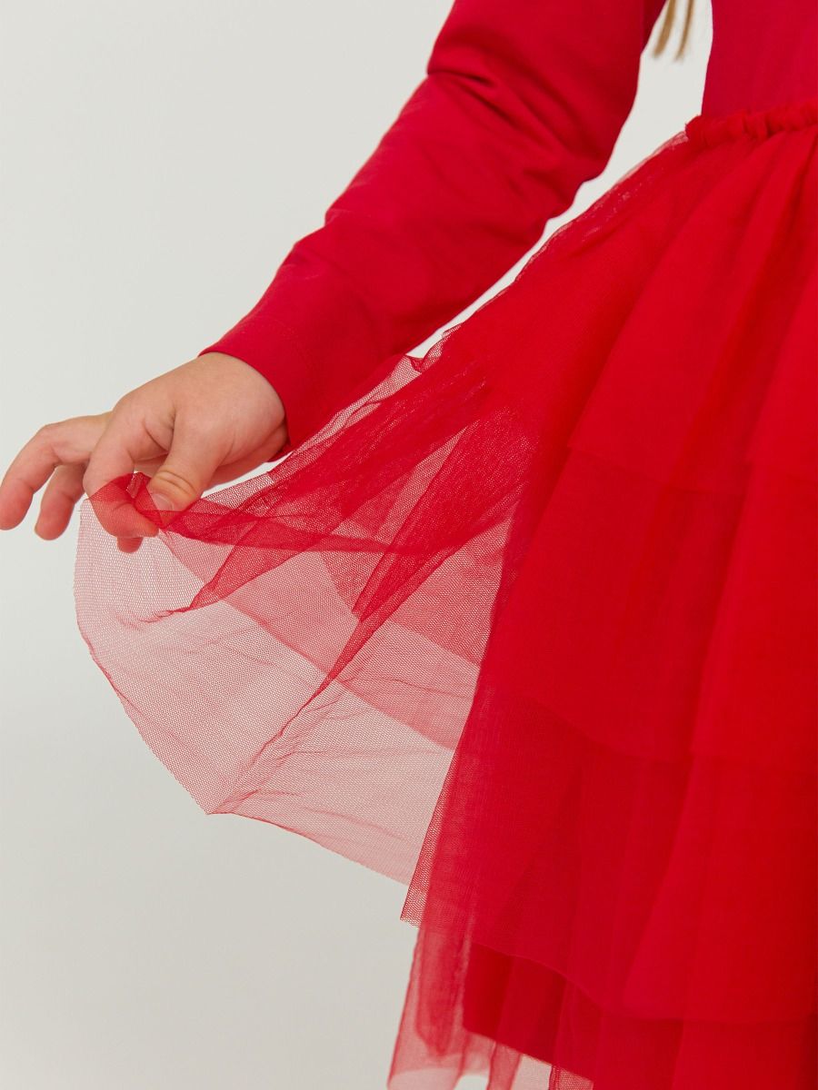 Flutter Tulle Long Sleeve Twirl Dress