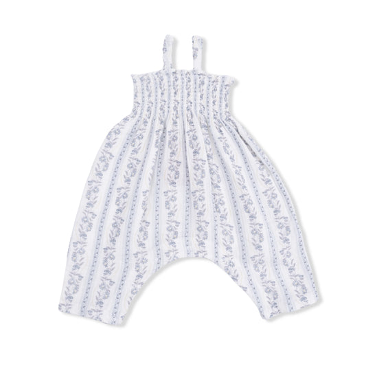 Kimberly Floral Stripe Smocked Romper