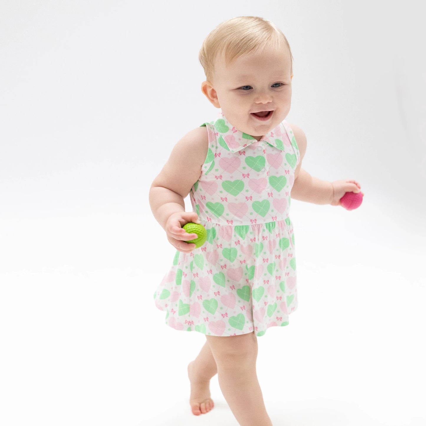 Heart Argyle Polo Tennis Dress