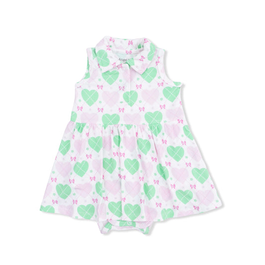 Heart Argyle Polo Tennis Dress