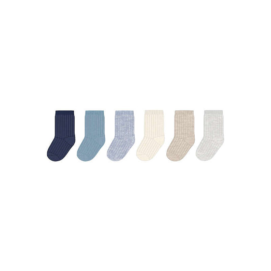 Set of 6 Socks Blue