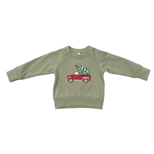 Raglan Sweatshirt Christmas Truck