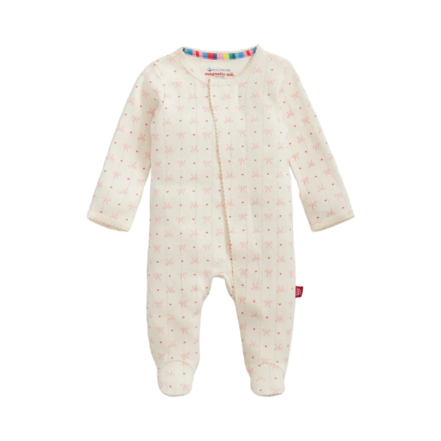 Magnetic Me Heart & Bow Pointelle Magnetic Footie