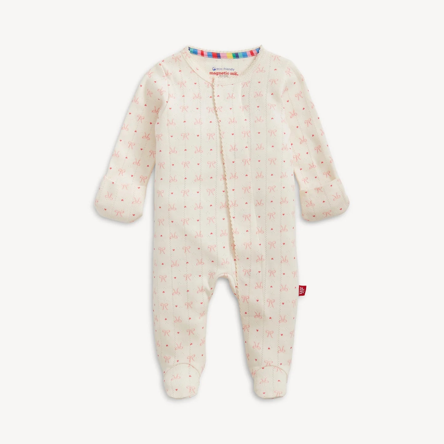 Magnetic Me Heart & Bow Pointelle Magnetic Footie