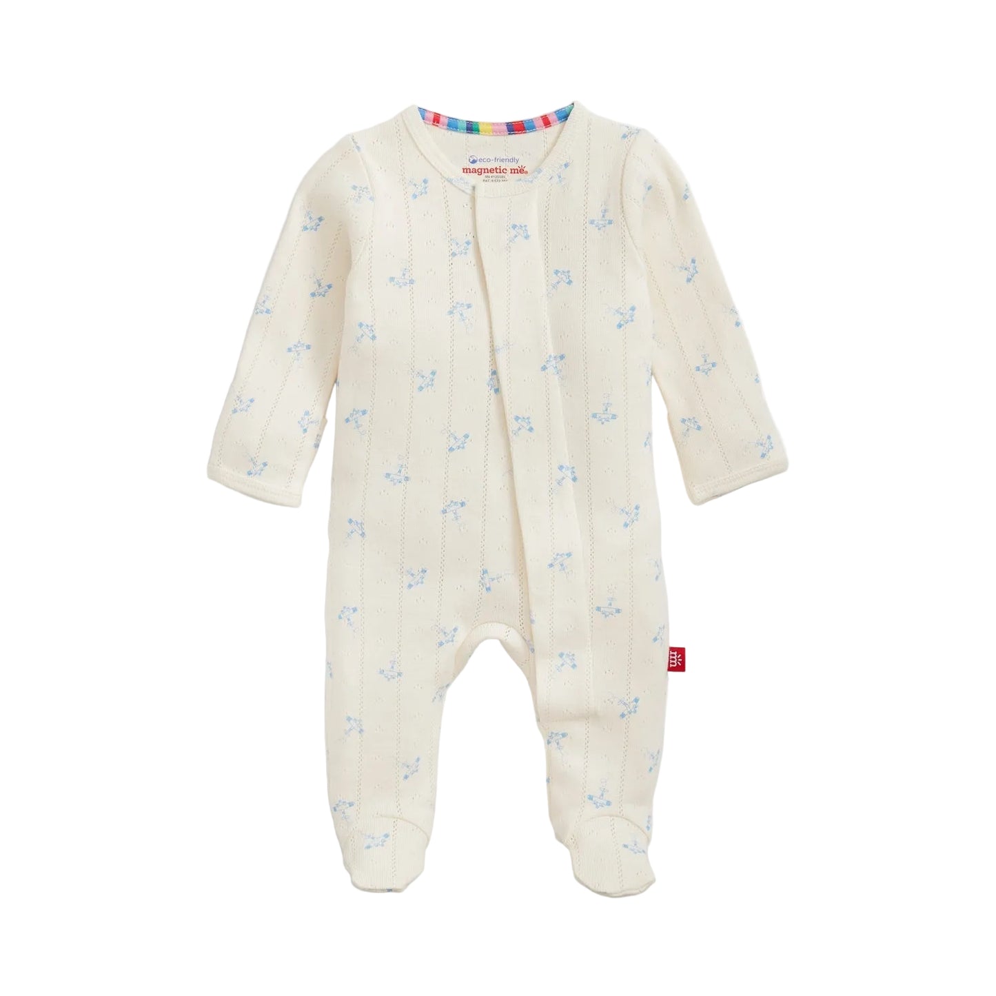 Magnetic Me Airplanes Pointelle Magnetic Footie
