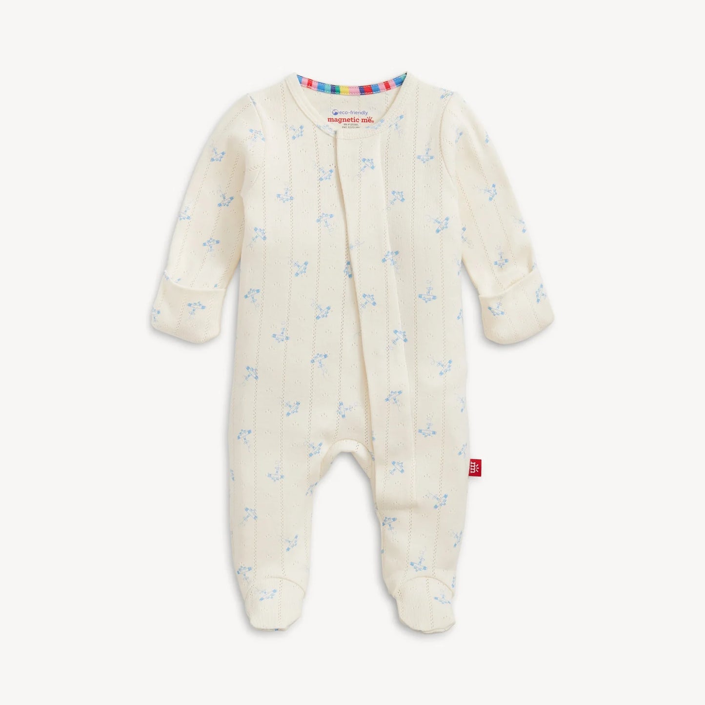 Magnetic Me Airplanes Pointelle Magnetic Footie