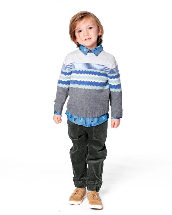 Knitted Jacquard Sweater Dark Gray