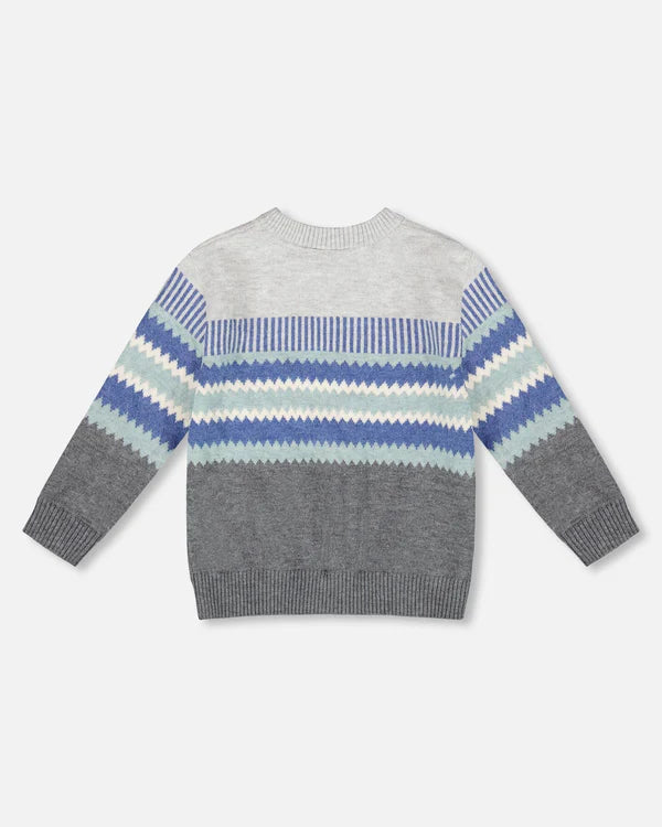 Knitted Jacquard Sweater Dark Gray