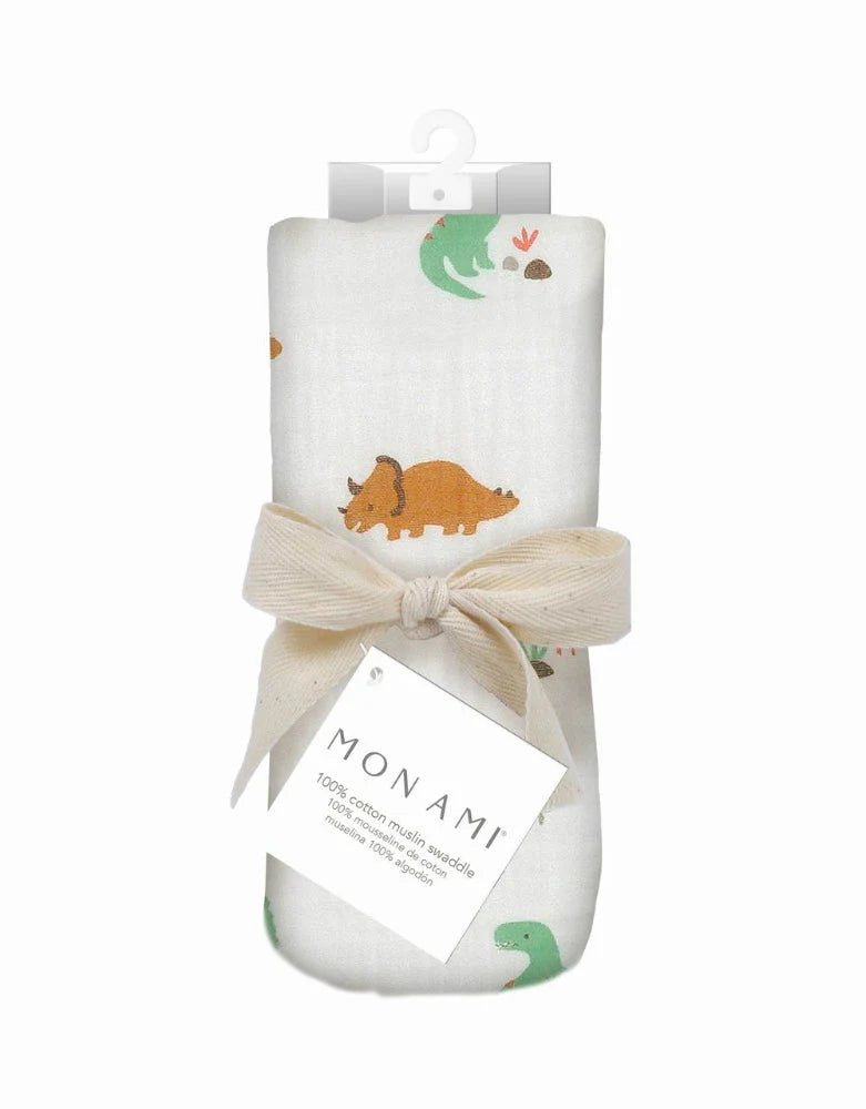 Jurassic Muslin Swaddle Blanket