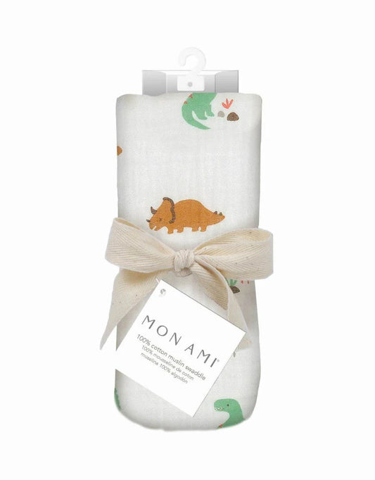 Jurassic Muslin Swaddle Blanket