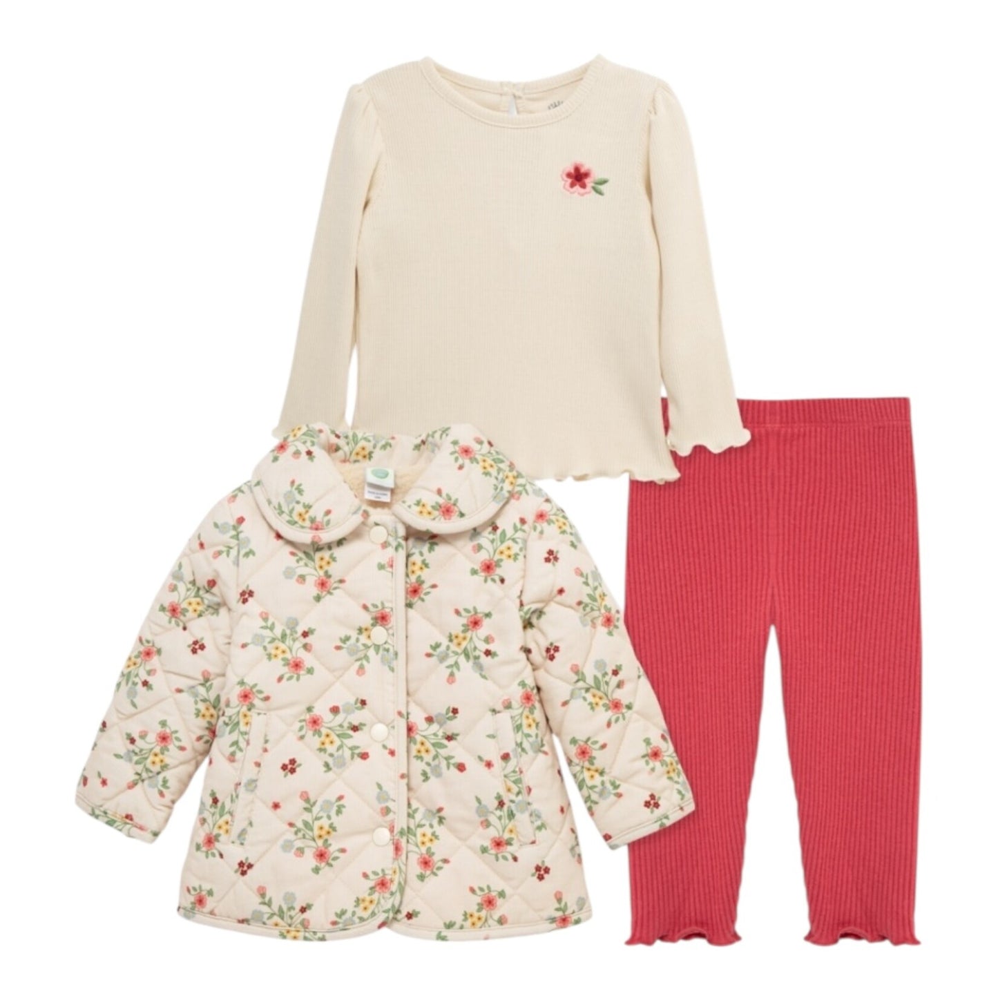 Floral Cord 3-Piece Jacket Set