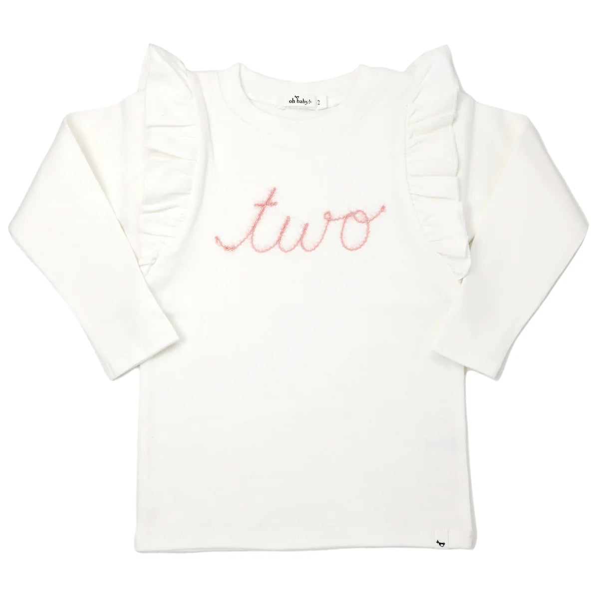 oh baby! “Two” Pink Eyelash Millie Long Sleeve Tee