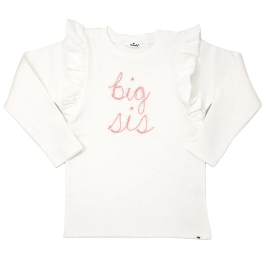 oh baby! “Big Sis” Pink Eyelash Millie Long Sleeve Tee
