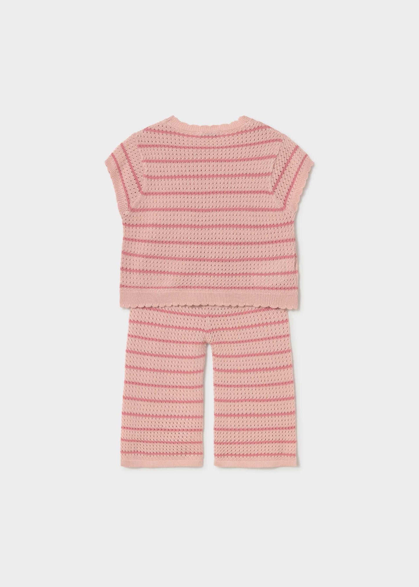 Pink Knit Pants and Heart Top Set