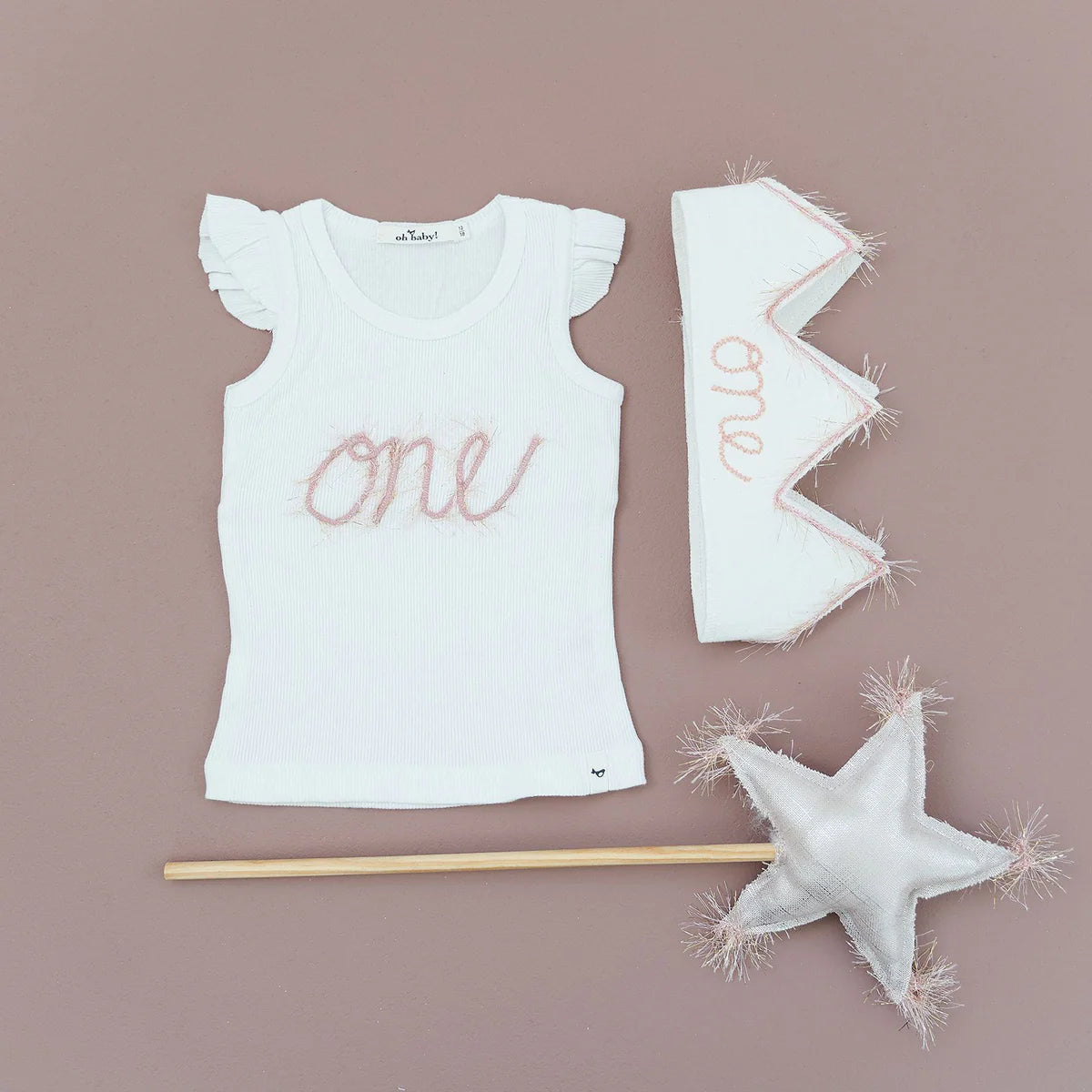 oh baby! “One” Linen Crown Blush