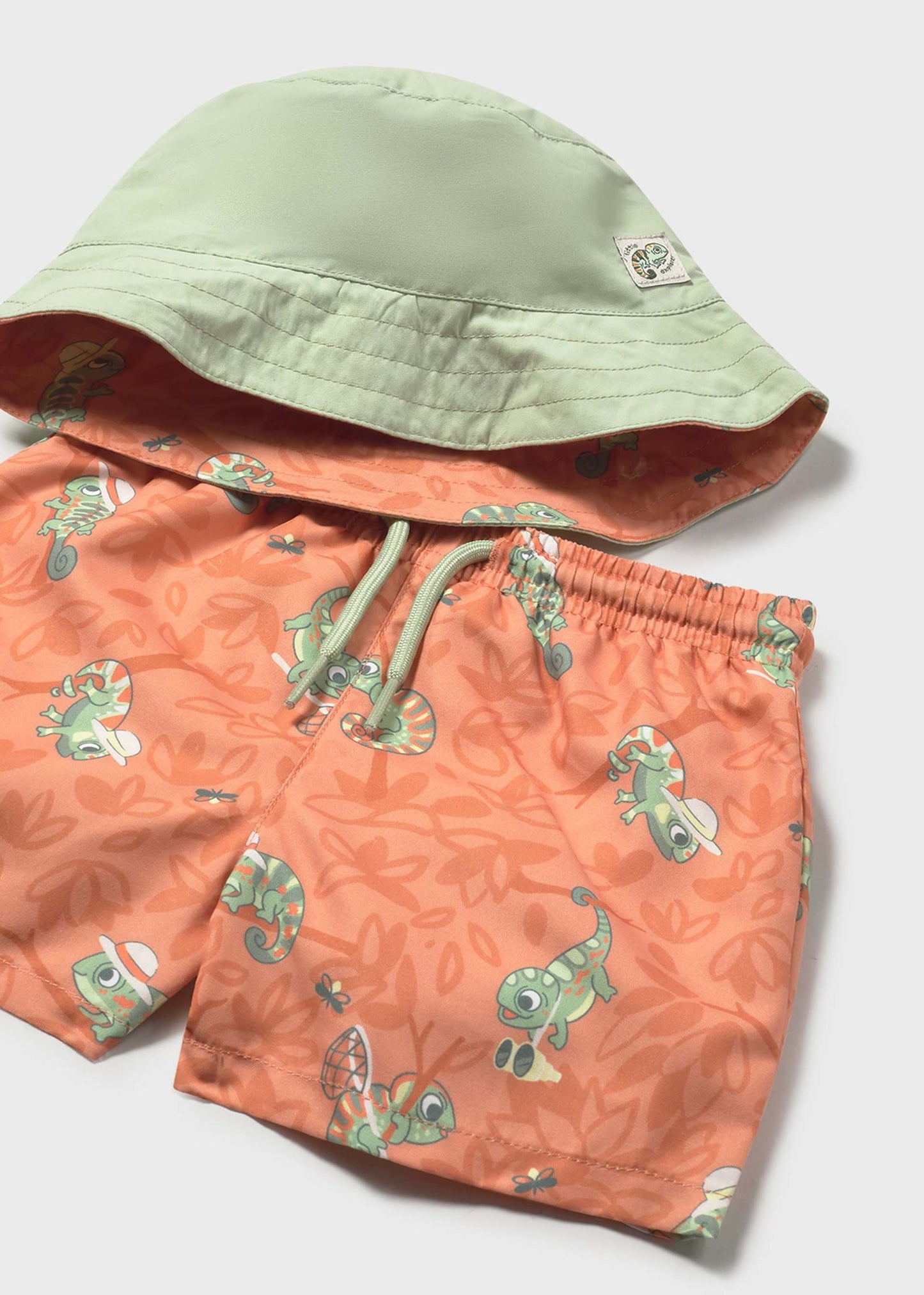Chameleon Swim Trunks and Reversible Bucket Hat Set