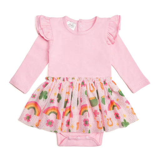 Lucky Doodle St. Patrick's Day Long Sleeve Tutu Bodysuit