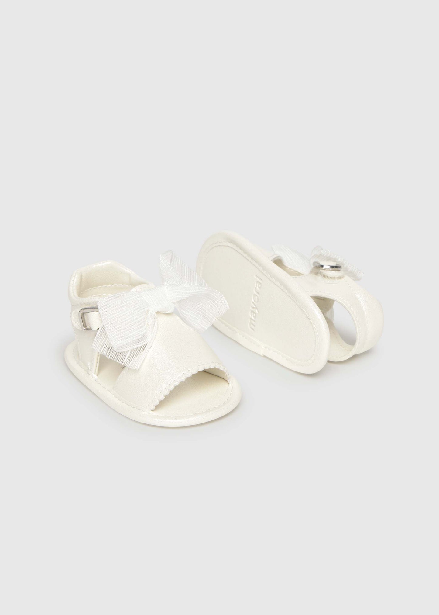 Newborn White Shimmer Sandals