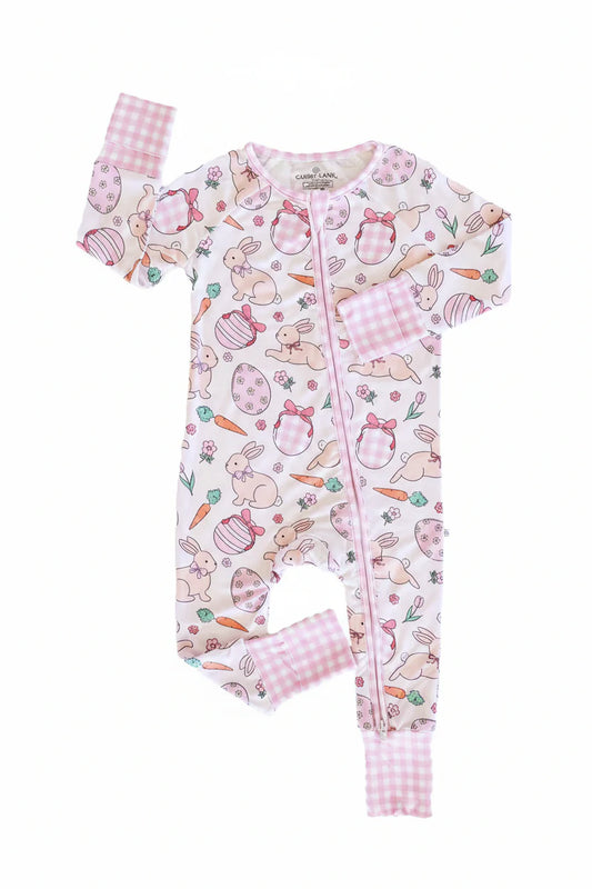 Hoppy Spring Convertible Zip Romper | Pink
