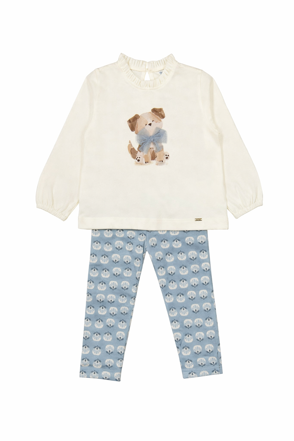 Puppy Long Sleeve Tee & Blue Bell Legging Set