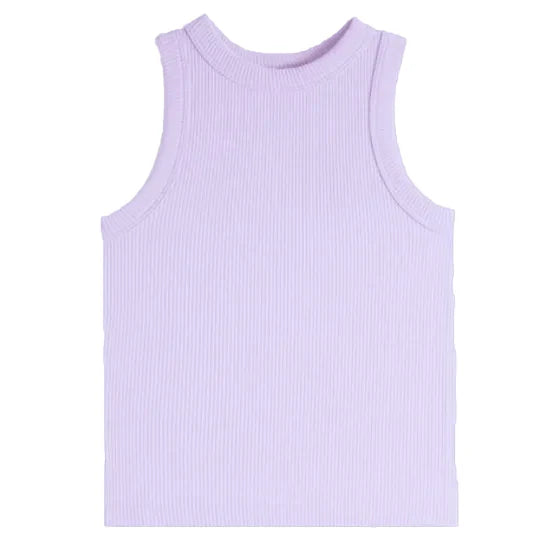Lavender High Neck Ribbed Seamless Tank