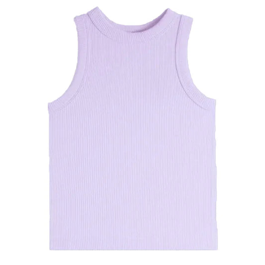 Lavender High Neck Ribbed Seamless Tank