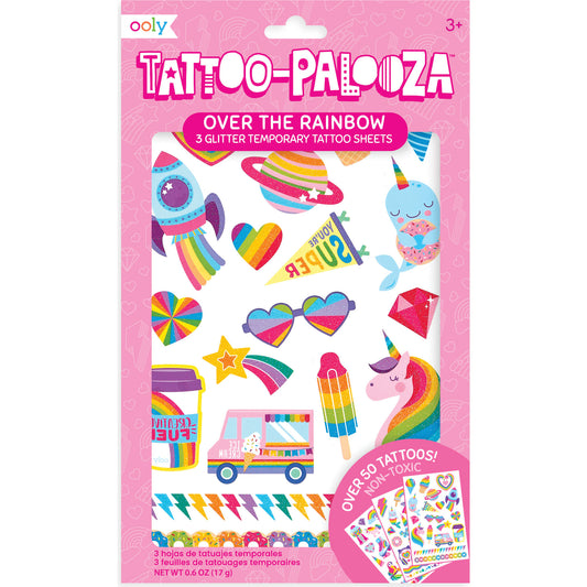 Tattoo Palooza: Glitter Temporary Tattoos - Over the Rainbow